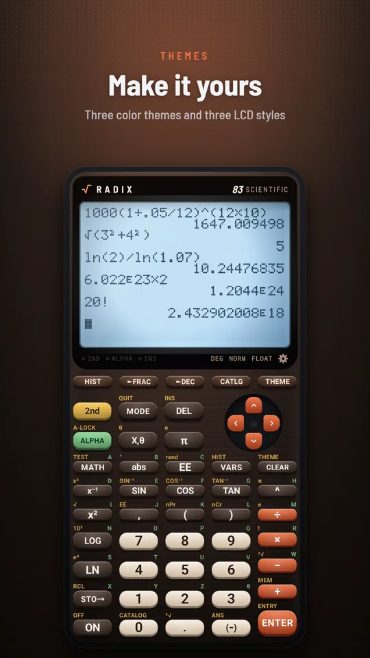 The Ember color theme with a backlit LCD